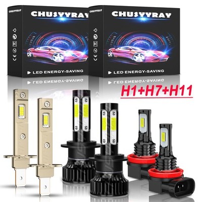 For Renault Duster 2013 2014 2015 2016 6PC LED Headlight Hi/Lo + Fog Light Bulbs