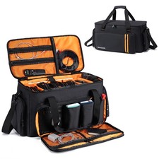 DJ Gig Bag with 8 Detachable Dividers, DJ Cables Bag with 15.6'' Laptop Sleev...