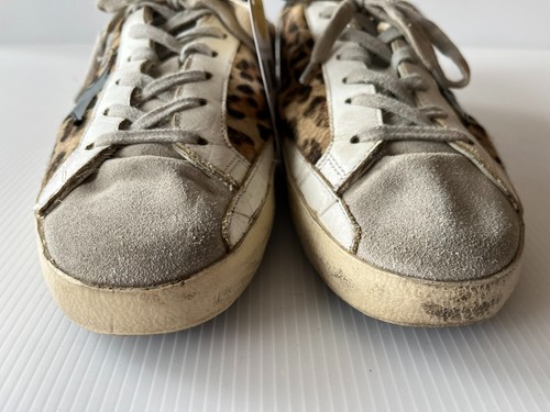 Golden Goose "Superstar" Tan Animal Print Lace-Up Sneakers, Size 10 (US) 40 (IT) - Picture 3 of 10