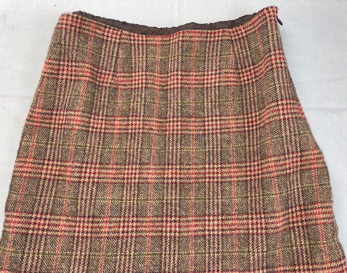 Harold's Vintage Lined Wool Ruffle Flare Skirt. Glen Plaid Harold's Vintage Lined Wool Ruffle Flare Skirt. Glen Plaid