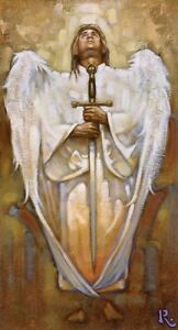 Ron Dicianni Messenger 15x8 Unframed Canvas Giclee Art Print Angel With Sword Ebay