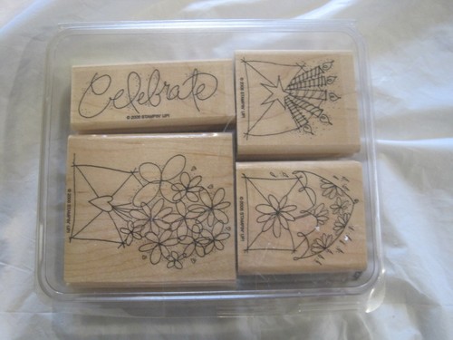 Stampin Up! Set completo di 4 francobolli ~ Invia una festa ~ Doccia di compleanno ~ LBDFA - Foto 1 di 4