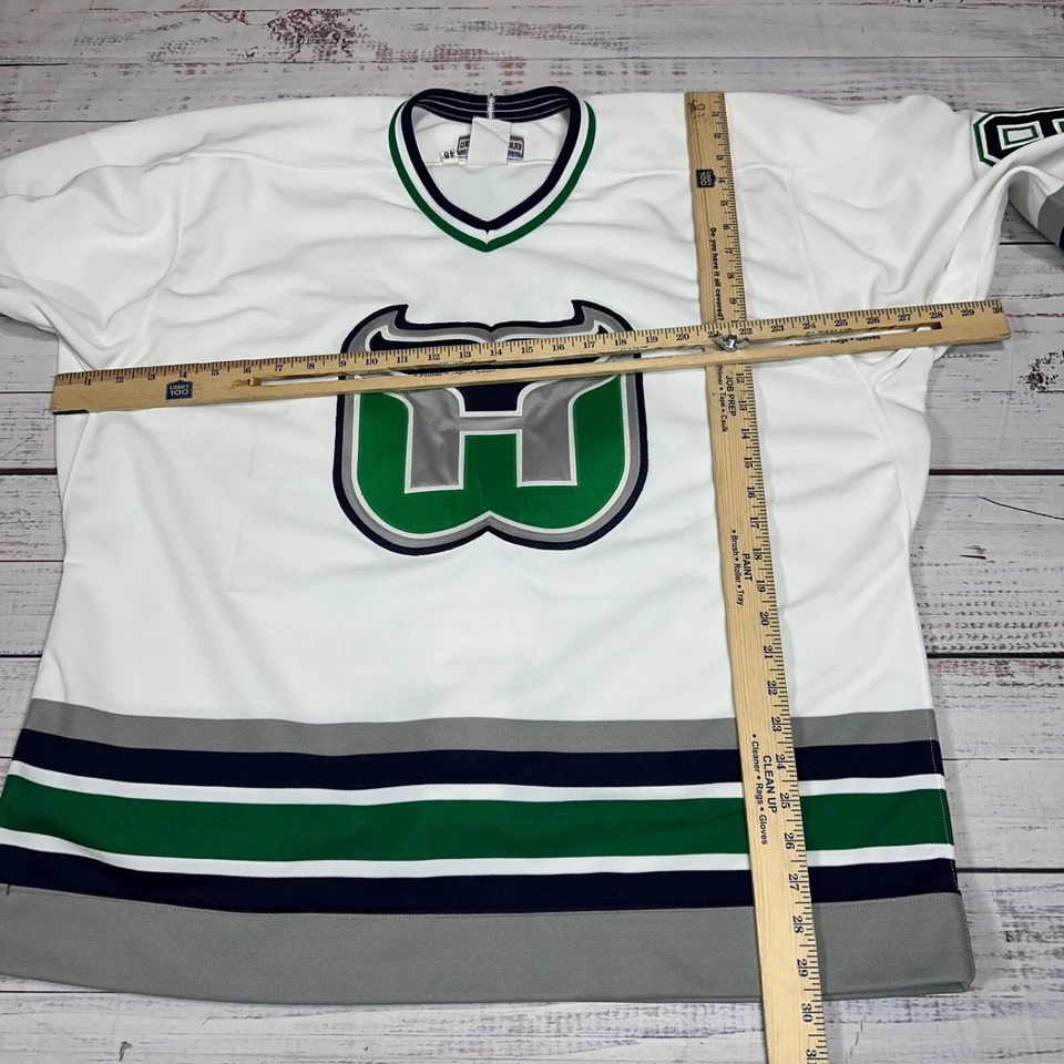 Authentic Maska #97 Hartford Whalers Hockey Jersey Sz 48 White Green CCM - Image 2 of 4