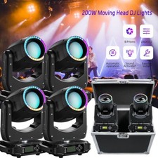 LED Spot 200W Gobo Moving Head 8 Face Prism DMX DJ Stage Lighting w/ Flight Case
