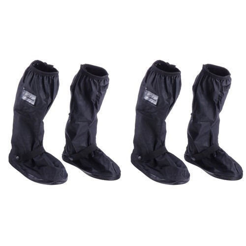 2 Paare Anti-Rutsch-High-Rohrschuhe deckt wasserdichte