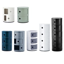 Drawer Storage Cabinet Bedside Table Bedroom Side End Stand Round Storage Unit