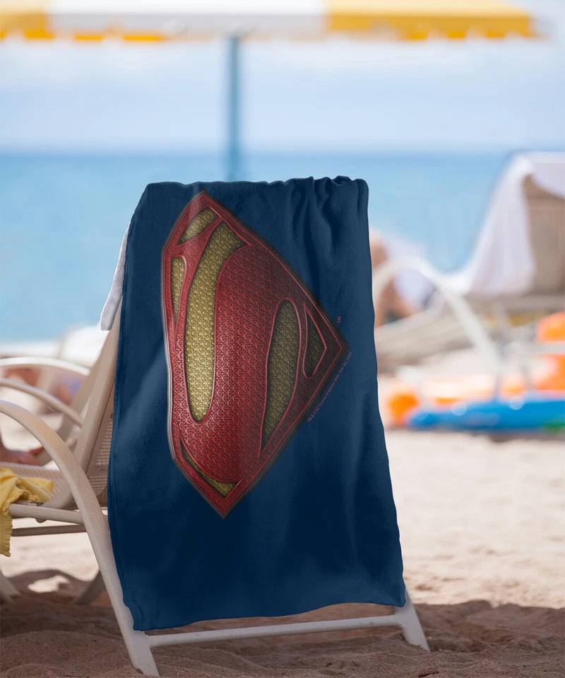 Superman Man of Steel Mos Shield Officially Licensed Beach Towel 30"x60" - Image 2 of 4