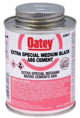 Oatey 30917 Extra Special Medium Bodied Solvent Cement, 8 oz, Can, Black, Liquid