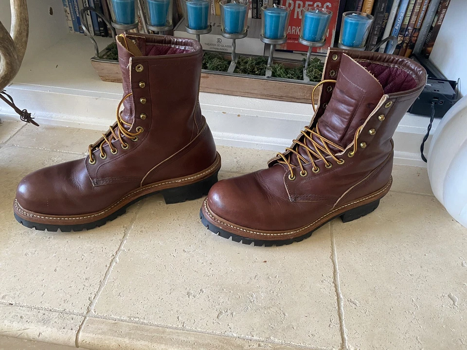 GREAT RED WING Hechas en EE. UU. 4418 Puntera de Acero Lisa Leñador Hombres Botas de Trabajo Talla 10D Foto 3 de 4