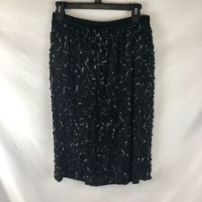 Ste'nag women's black skirt sequin Small vintage 100 silk
