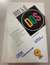 1992 DOS 5.0 Disk Operating System Sealed Box IBM 3.5 Inch Diskettes. NOS.