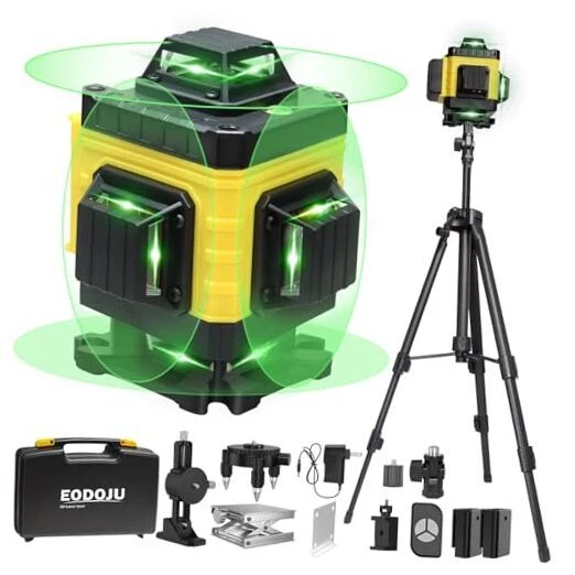 Laser Level, 4 x 360° Laser Level with Tripod, Self Leveling Laser Level 4x360°