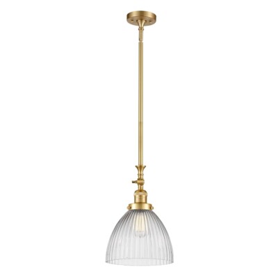 Innovations 222 Seneca Falls 1 Light Pendant, S Gold/Clr Halo - 206-SG-G222