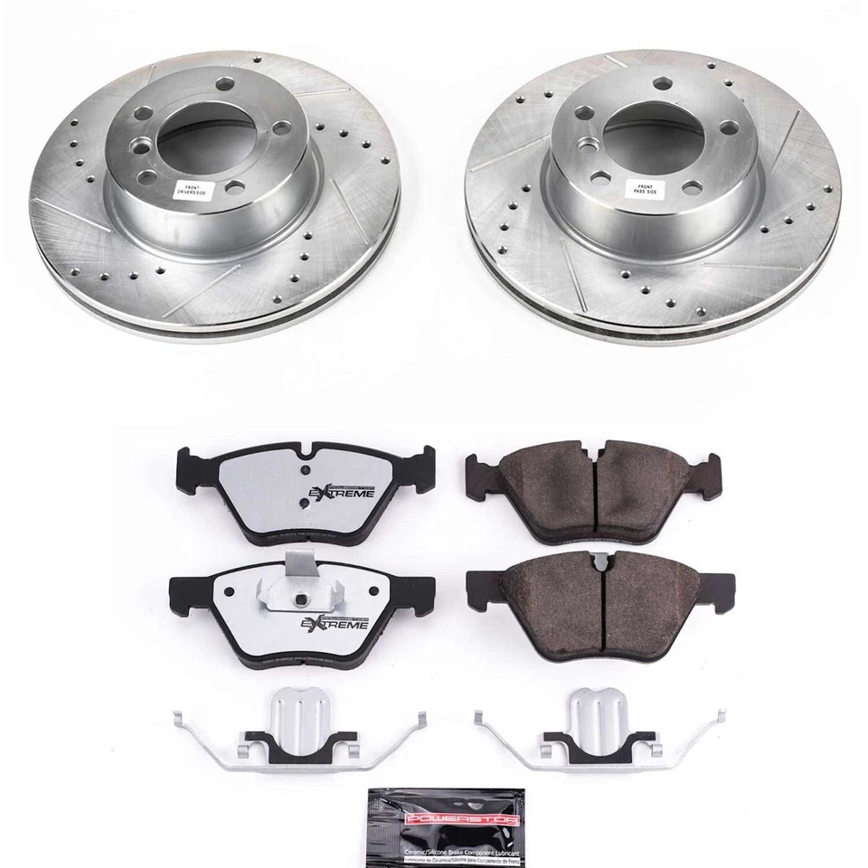 Juego de 2 ruedas delanteras Powerstop K3087-26 discos de freno y pastillas para BMW 325i 06 325 Foto 3 de 3