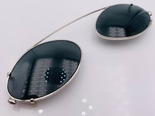 Vintage Vogue 3244 Silver Metal Oval Clip-On Sunglasses Frames Italy
