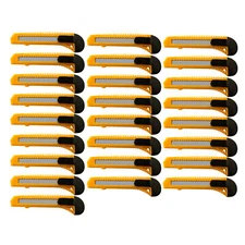 MotoProducts Yellow Utility Knives Lot of 25 Box Cutters Manual Lock