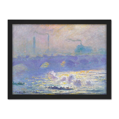 Claude Monet Waterloo Bridge Large Framed Art Print