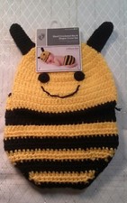 Infants Hand Crocheted Hat  Diaper Cover Set Size 0-9m Bumble Bee Unisex NB