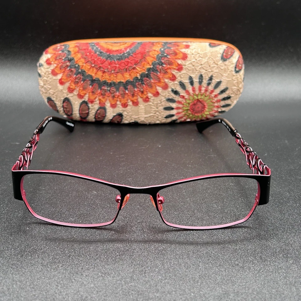 Marco de gafas Jessica Mack JM-120 vino negro 53-17-135 usado con estuche a juego Foto 2 de 4