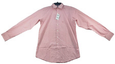 Club Room Dress Shirt Mens size Small Red White Checks Long Sleeve 14-14.5 New
