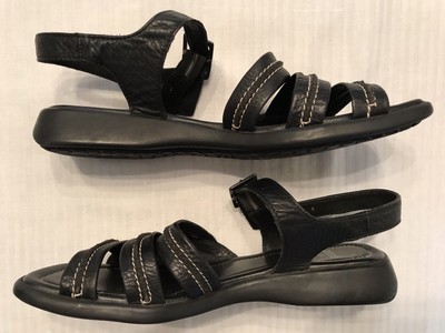 ecco black leather sandals