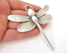 Dragonfly Animal Dangle Large Pendant Antique Silver Plated jewelry Accessories