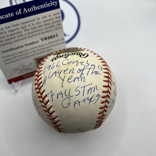 Orlando Cepeda Signed ONL Baseball 18 Stat Inscriptions PSA/DNA Autograph - Picture 6 of 10