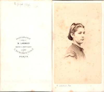 Photo Ancienne CDV – Jeune Fille à La Raquette De Tennis – Tirage Albuminé, Vers 1885