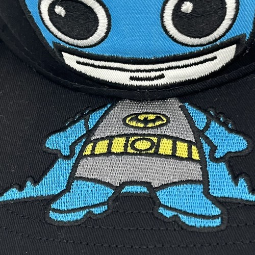 Six Flags Theme Park DC Comics Batman Cartoon Black Snapback Hat Adjustable - Picture 3 of 9
