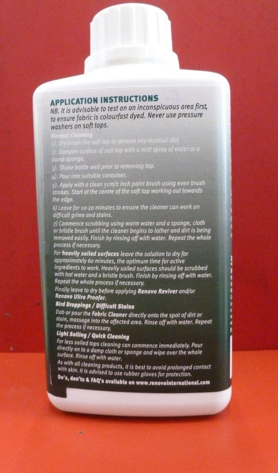 Renovo Ultimate Fabric Soft Top Canvas Cleaner Convertible Cabriolet