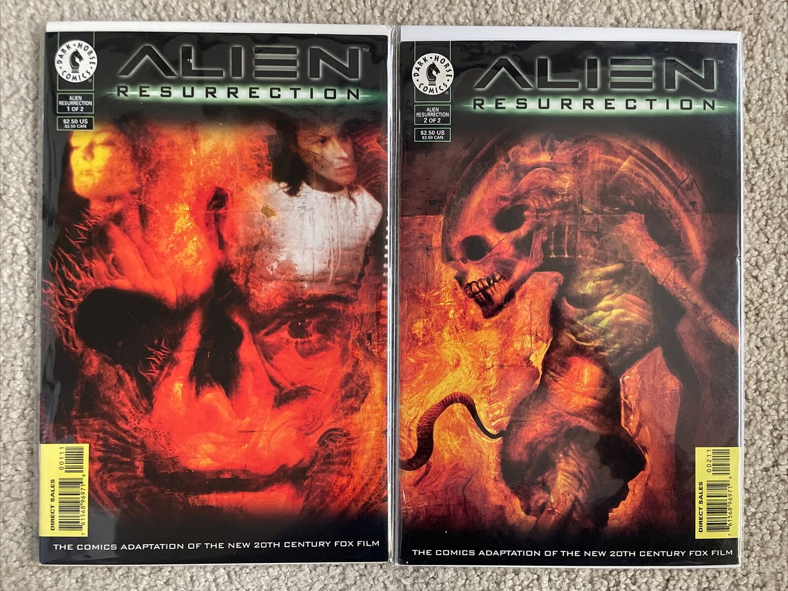 Alien Resurrection #1-2 Complete Series Set 1997 Dark Horse Movie Comics Lot