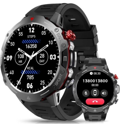 Smartwatch Herren mit Telefonfunktion 1,52 Zoll HD Touchscreen 120+ Sportmodi