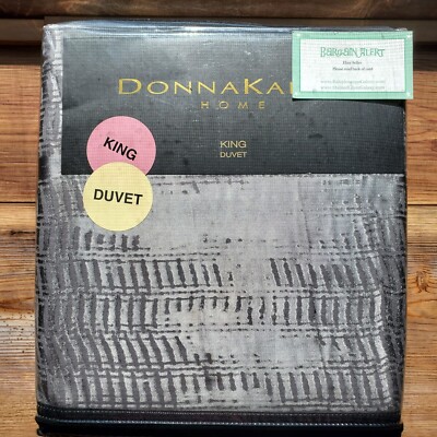 $575! NEW Donna Karan Vapor Charcoal Grey KING Duvet Cover - GORGEOUS!