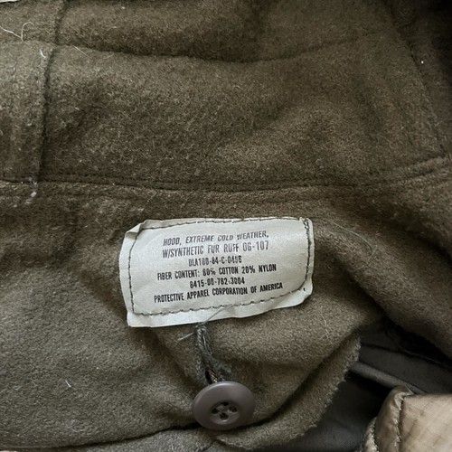 USGI Vintage M65 Extreme Cold Weather OG Fishtail Parka Jacket Liner Hood Sz S - Picture 8 of 24