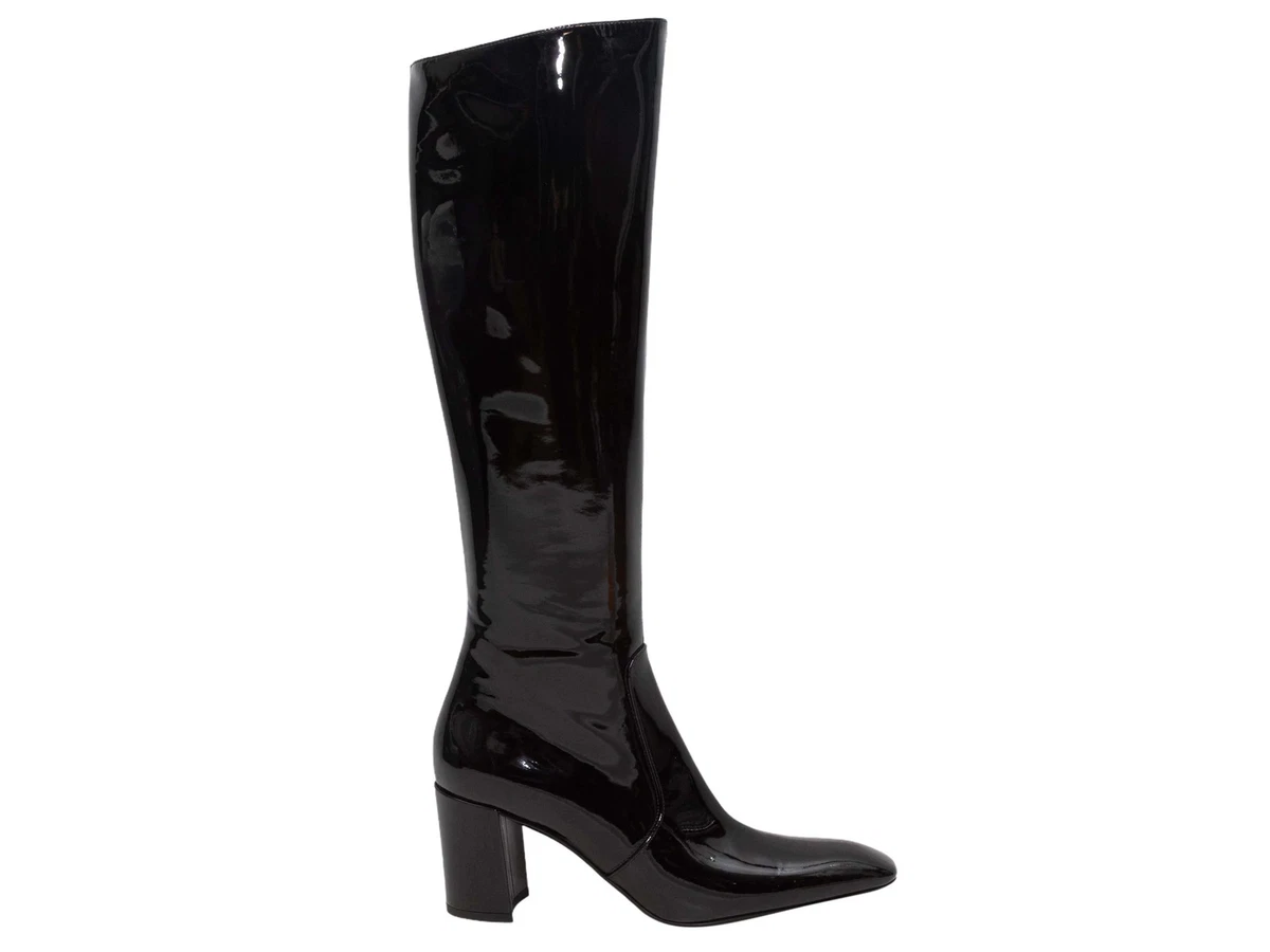 Saint Laurent Patent Leather Knee High Boots for Women for sale | eBay