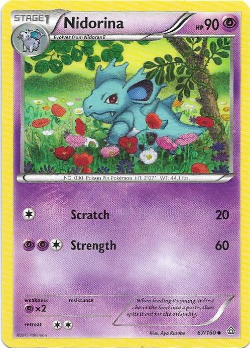 Nidorina 67/160 Uncommon Primal Clash Pokemon Near Mint