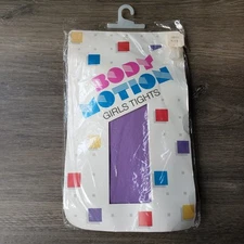 NEW VTG 80s Kmart Body Motion Grape Purple Tights GIRLS Sz 4-6X New Wave USA