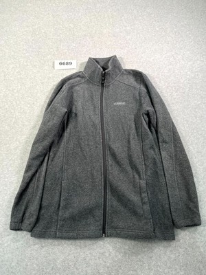 Magellan Outdoors Arctic Fleece Jacket Womens Gray Large Logo Full Zip Winter