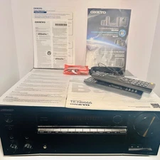 Onkyo TX-NR555 7.2 AV Receiver Bundle w/ Box 2 Remotes AM Antenna Manuals Dolby