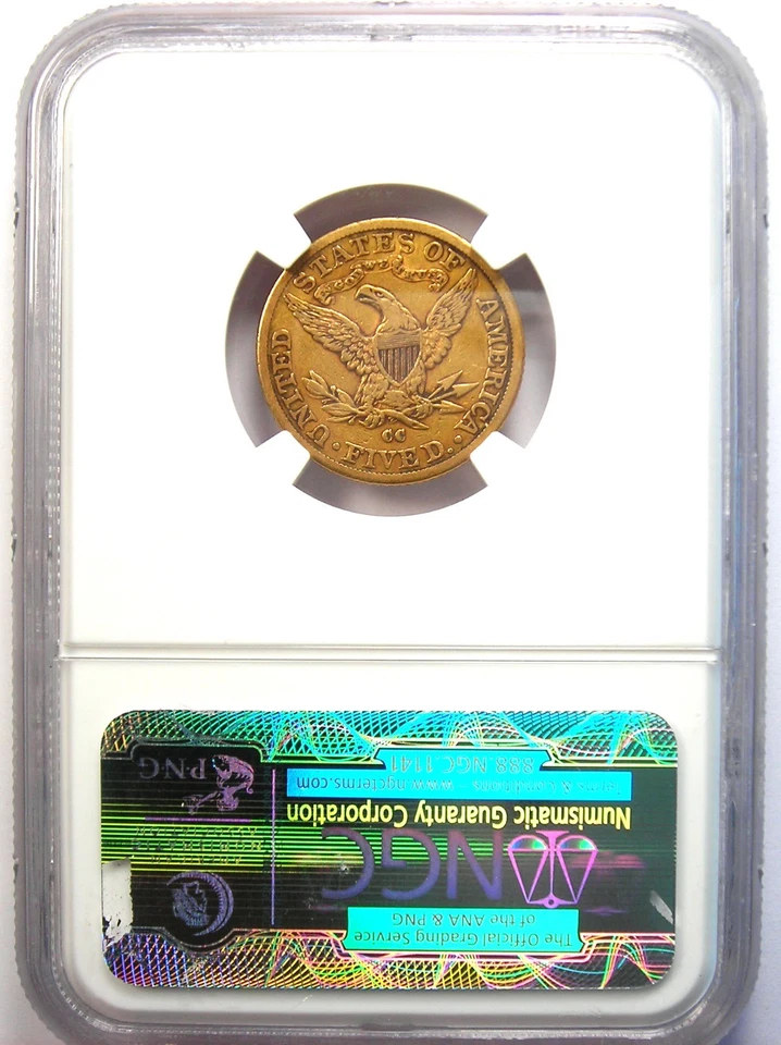 1891-CC Liberty Gold Half Eagle $5 Carson City Coin - Certified NGC XF40 (EF40) - Image 3 of 4