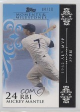 2008 Moments & Milestones Blue 4/10 Mickey Mantle (1962 AL MVP 89 RBIs) HOF 19bs