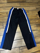 Nike Vintage Men's Black Blue Track Pants L Mesh Lined Elastic Waist