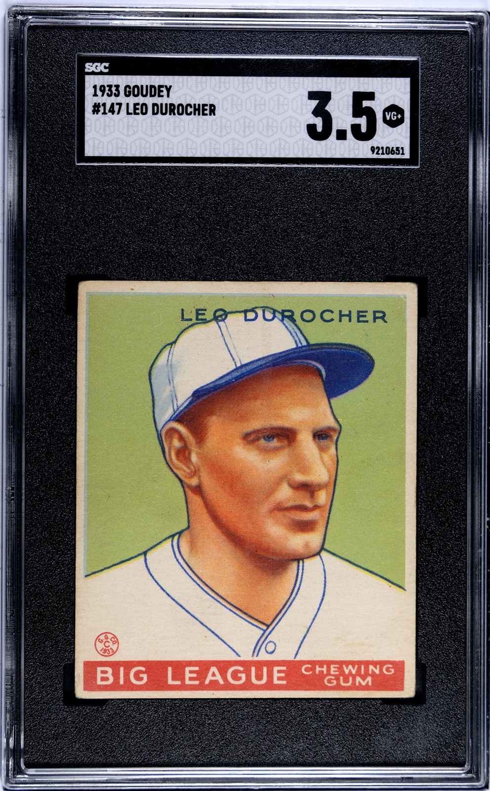 1933 GOUDEY  LEO DUROCHER  #147  SGC 3.5