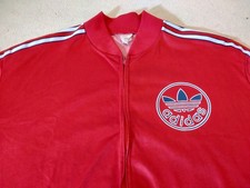 Vintage Adidas Ventex 1980s Tracksuit Top Jacket Red & White  D6 / M (Tunisia)