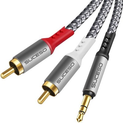 3,5mm Klinke auf Cinch Kabel 2m Stereo Audio Kabel Lautsprecher Verstärker