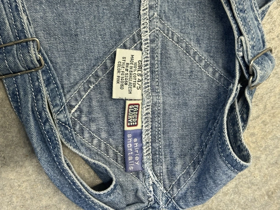Mono corto vintage descolorido Glory Shirley niñas 4/5 azul denim Foto 3 de 4