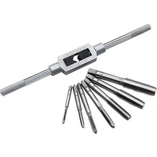 8pcs Metric Thread Taps Set M3 M4 M5 M6 M8 M10 M12 Tap Wrench 1/16-1/2''