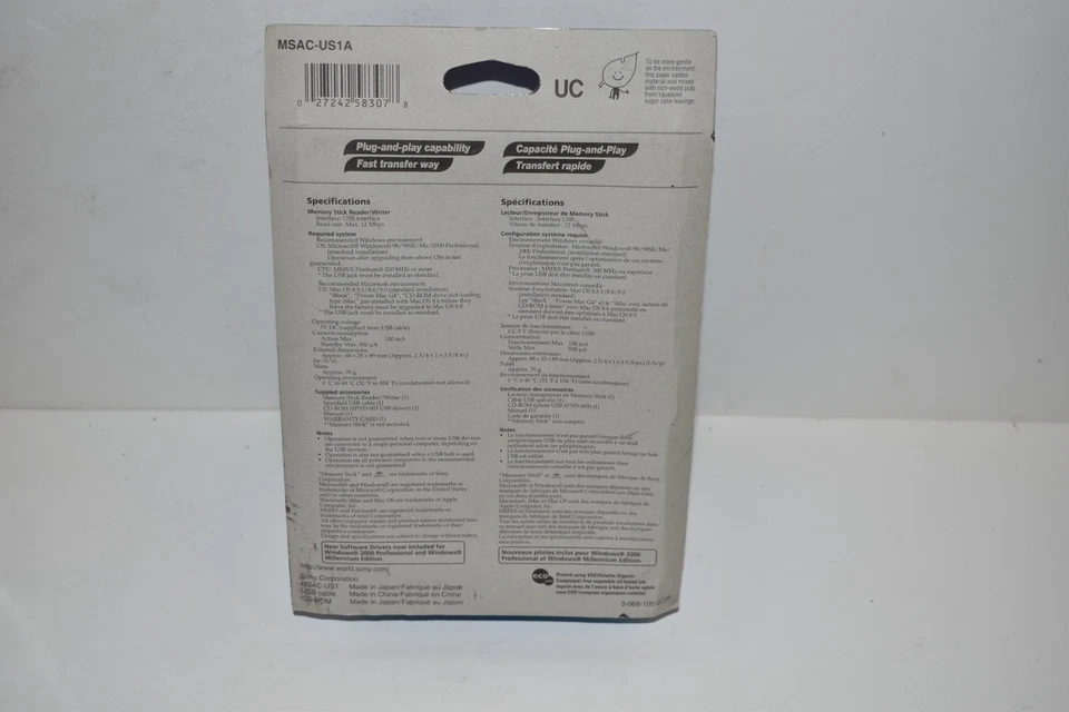 SONY MEMORY STICK READER / WRITER MSAC-US1A - NEW (SPM103) - Image 2 of 2
