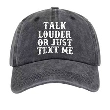Retro "Talk Louder or Just Text Me" Humor Baseball Cap