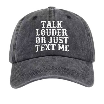  Retro ''Talk Louder or Just Text Me'' Humor Baseball Cap